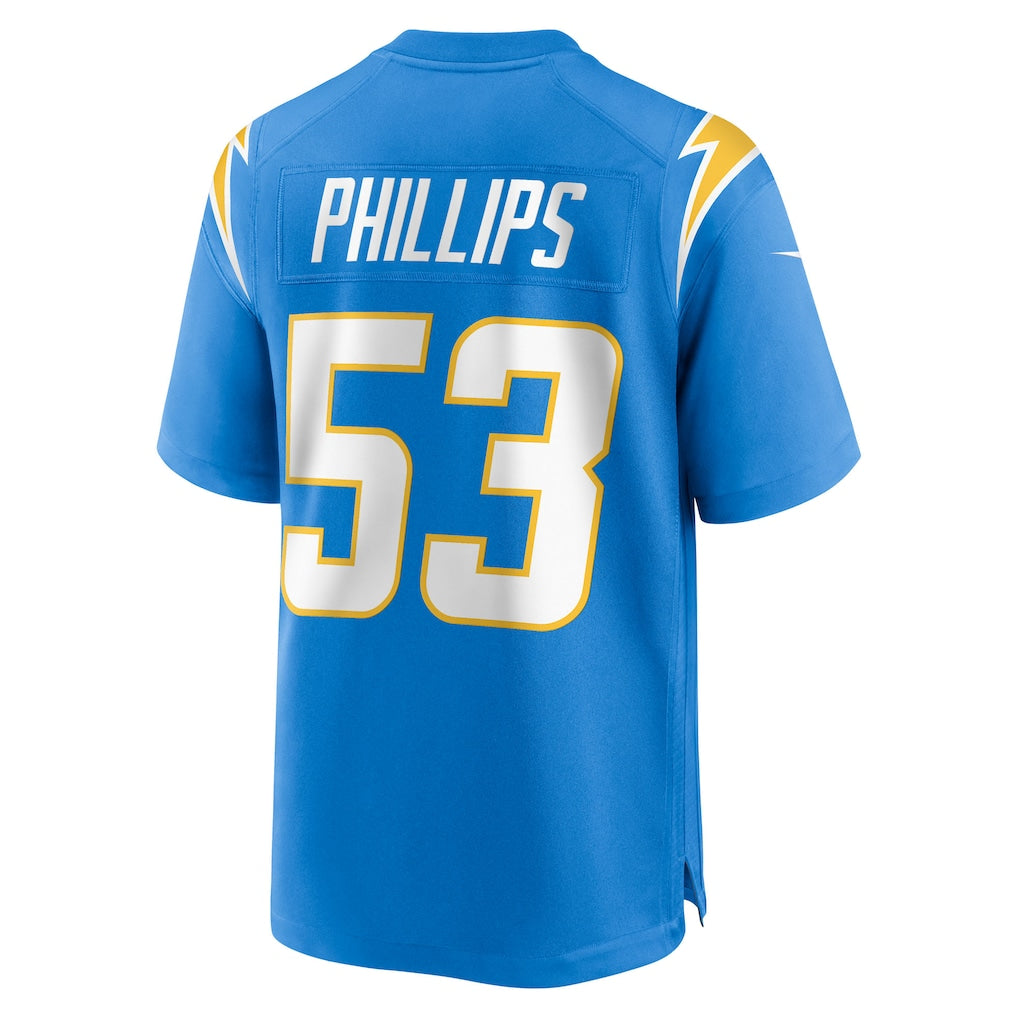 Kieara LA.Chargers #53 Del'Shawn Phillips Powder Blue Team Game Jersey