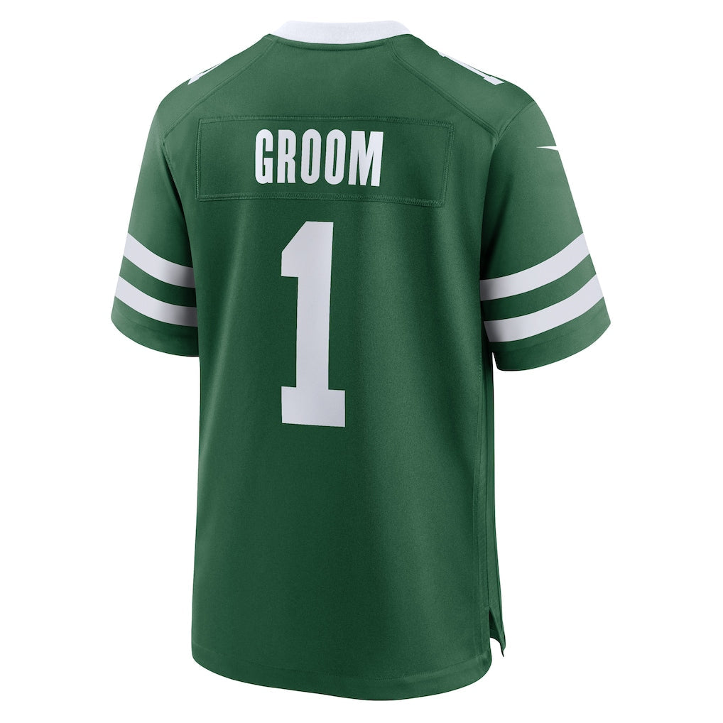 Kieara NY.Jets #1 Groom Legacy Green Game Jersey