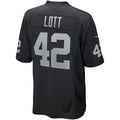 Kieara LV.Raiders #42 Ronnie Lott Black Game Retired Player Jersey
