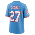 Kieara T.Titans #27 Eddie George Light Blue Retired Player Alternate Game Jersey