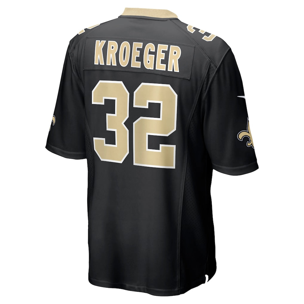 Kieara NO.Saints #32 Kai Kroeger Black Team Game Jersey