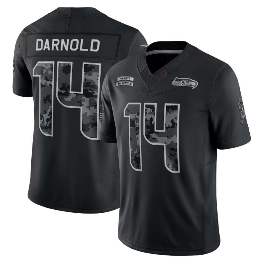 Kieara S.Seahawks #14 Sam Darnold Player Black Limited 2026 Salute to Service Home Game Stitched Jerseys