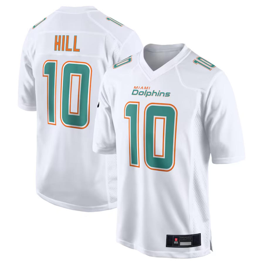 Kieara #10 Tyreek Hill Player M.Dolphins White Fashion Game Stitched Jerseys