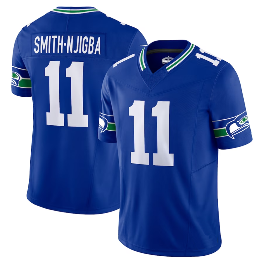 Kieara #11 Jaxon Smith-Njigba Player S.Seahawks Royal Alternate Vapor F.U.S.E. Limited Stitched Jerseys
