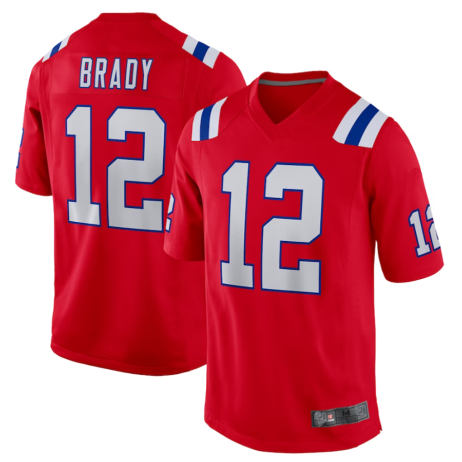 Kieara NE.Patriots #12 Tom Brady Player Red Game Stitched Jerseys