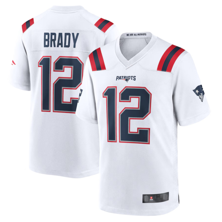 Kieara NE.Patriots #12 Tom Brady Player White Game Stitched Jerseys
