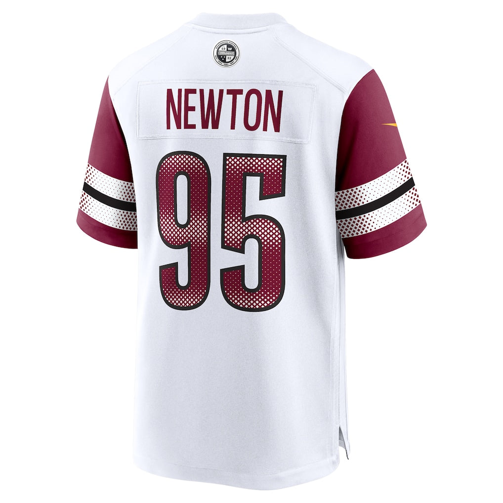 Kieara W.Commanders #95 Jer'Zhan Newton White Game Jersey