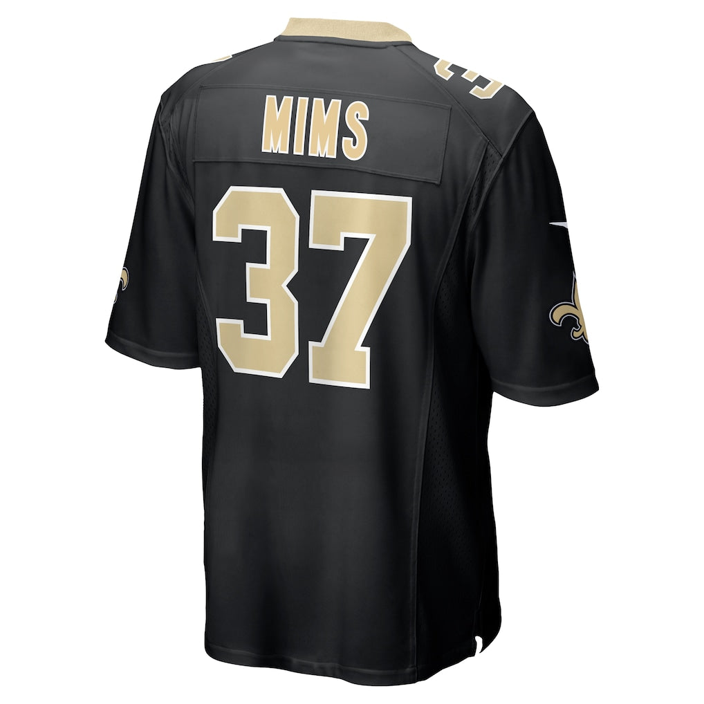 Kieara NO.Saints #37 Jordan Mims Black Team Game Jersey