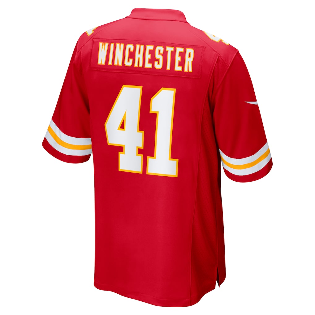 Kieara KC.Chiefs #41 James Winchester Red Game Jersey