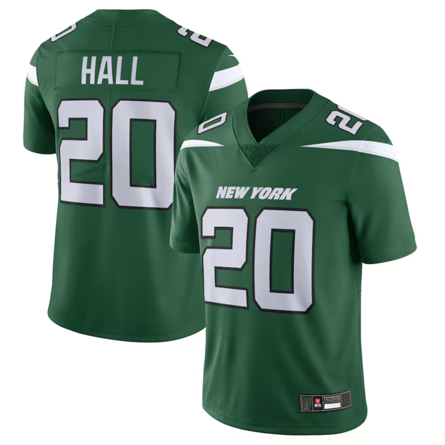Kieara #20 Breece Hall Player NY.Jets Gotham Green Vapor Untouchable Limited Stitched Jerseys