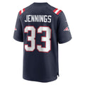 Kieara NE.Patriots #33 Anfernee Jennings Navy Team Game Jersey