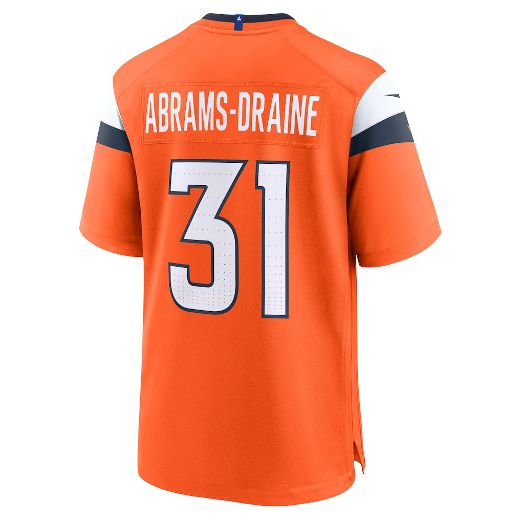 Kieara D.Broncos #31 Kris Abrams-Draine Orange Team Game Jersey