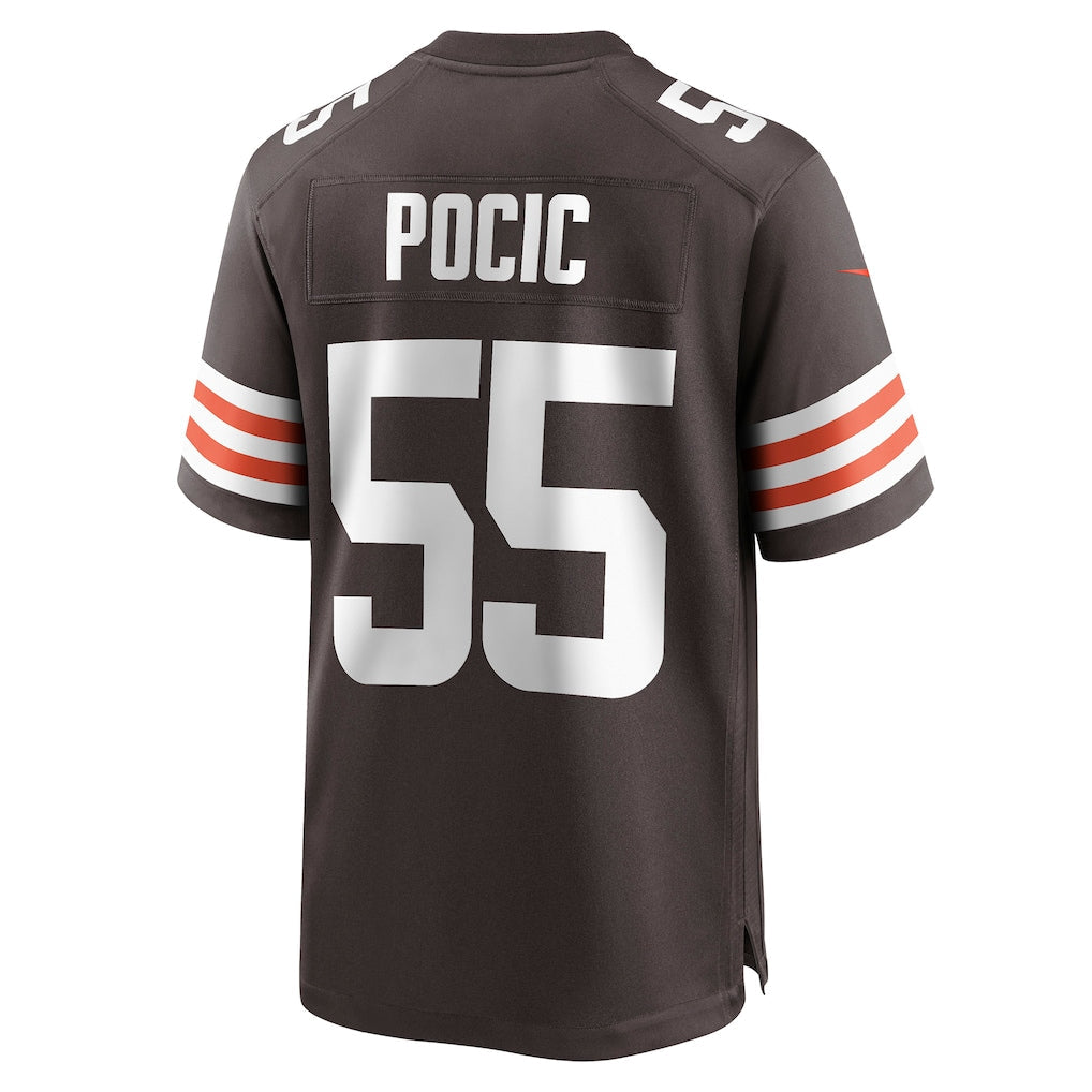 Kieara C.Browns #55 Ethan Pocic Brown Game Jersey