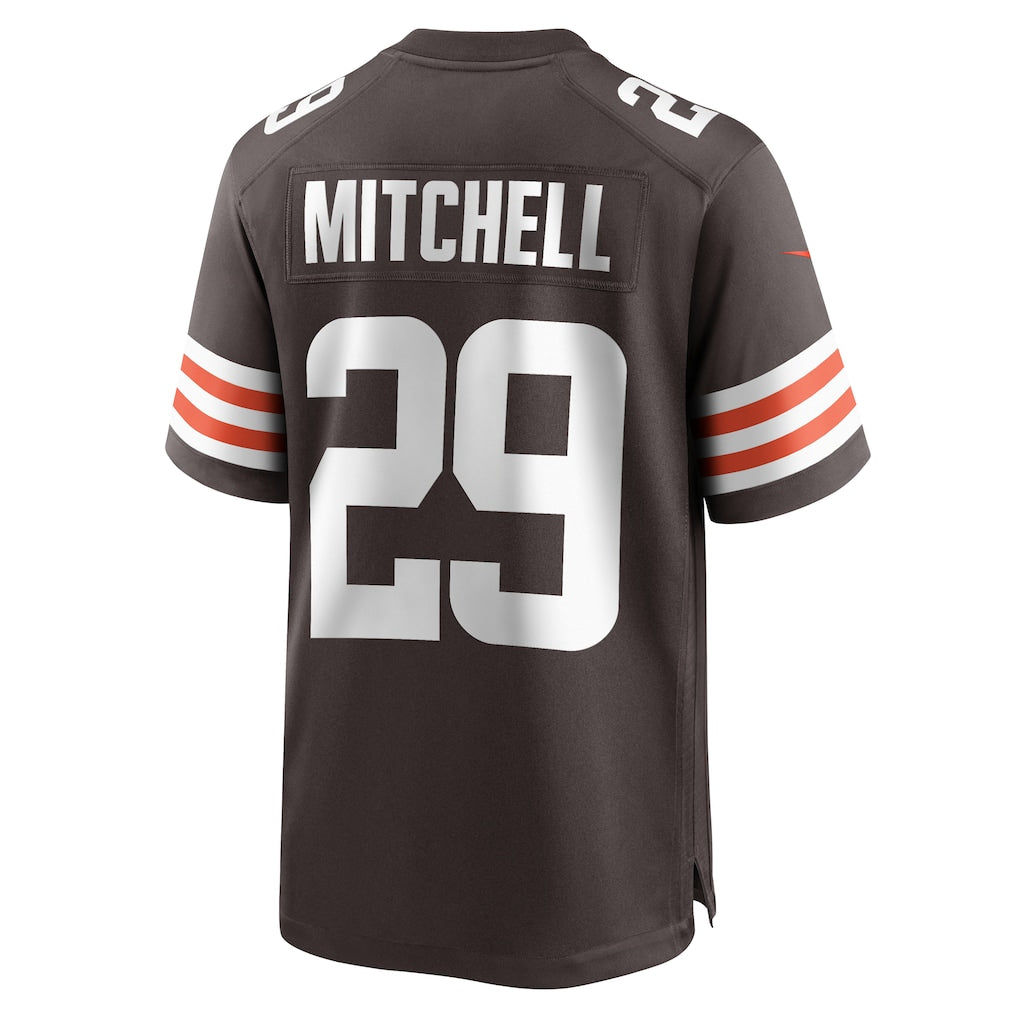 Kieara C.Browns #29 Cameron Mitchell Brown Team Game Jersey