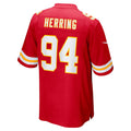 Kieara KC.Chiefs #94 Malik Herring Red Team Game Player Jersey