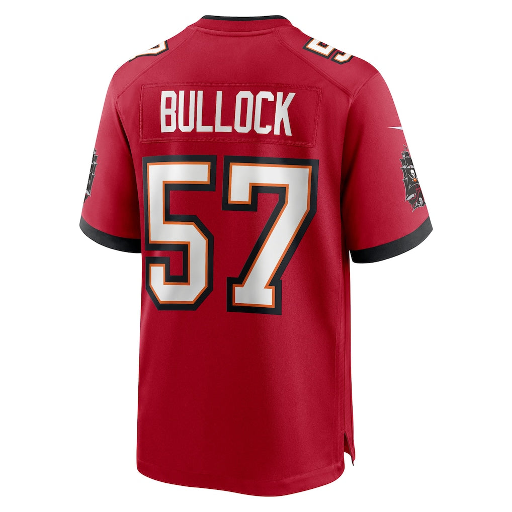 Kieara TB.Buccaneers #57 John Bullock Red Team Game Jersey