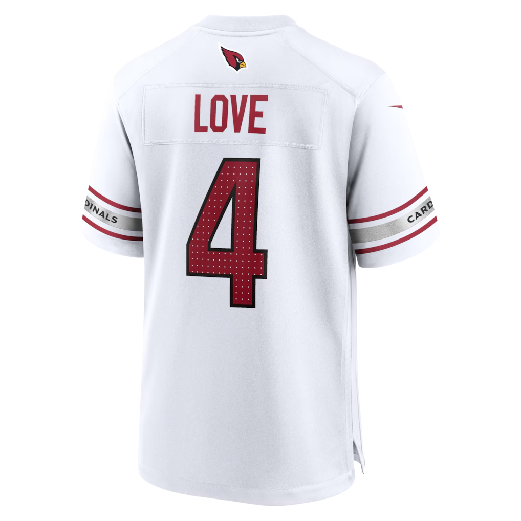 Kieara A.Cardinals #4 Jeremiyah Love White Game Player Stitched Jerseys