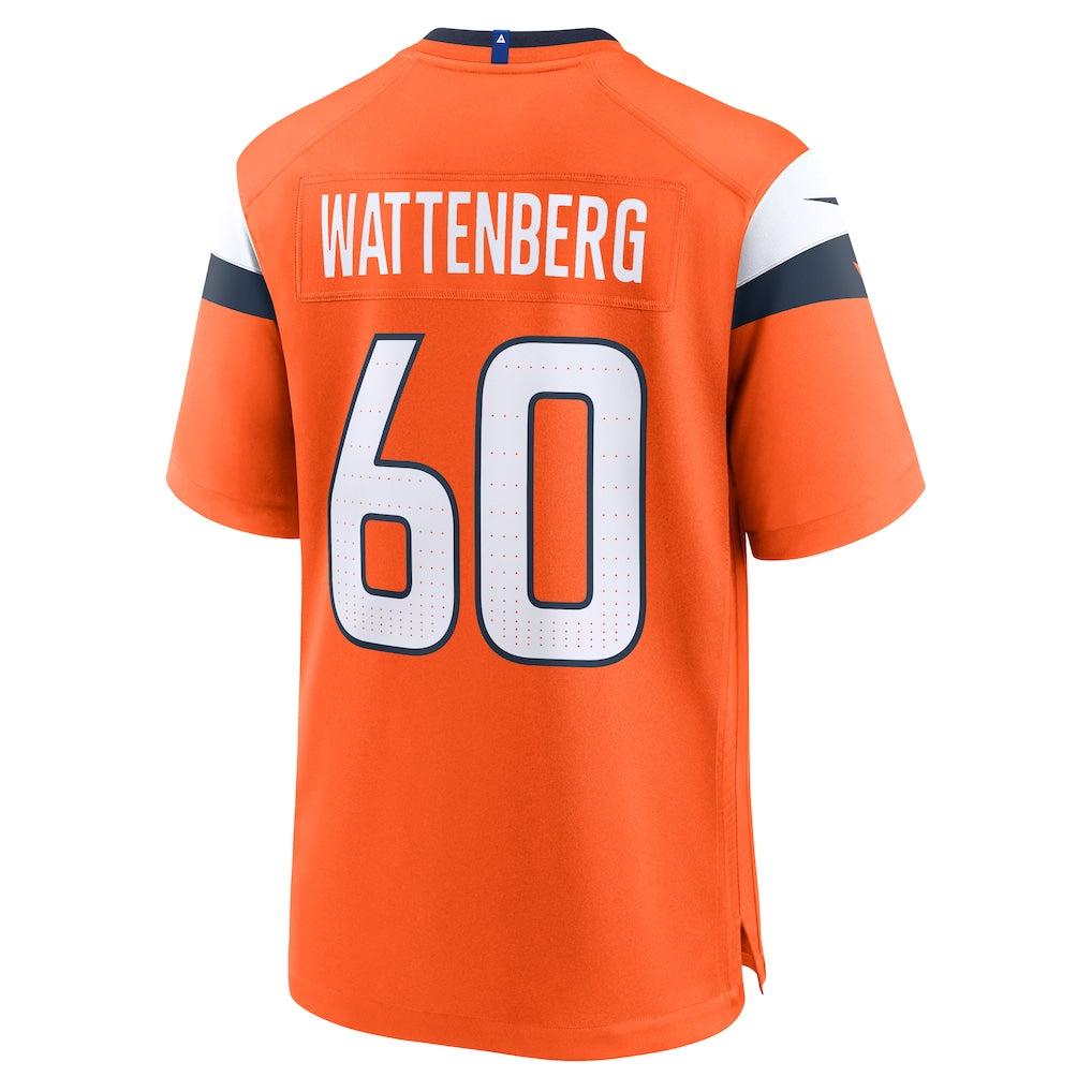Kieara D.Broncos #60 Luke Wattenberg Orange Team Game Jersey
