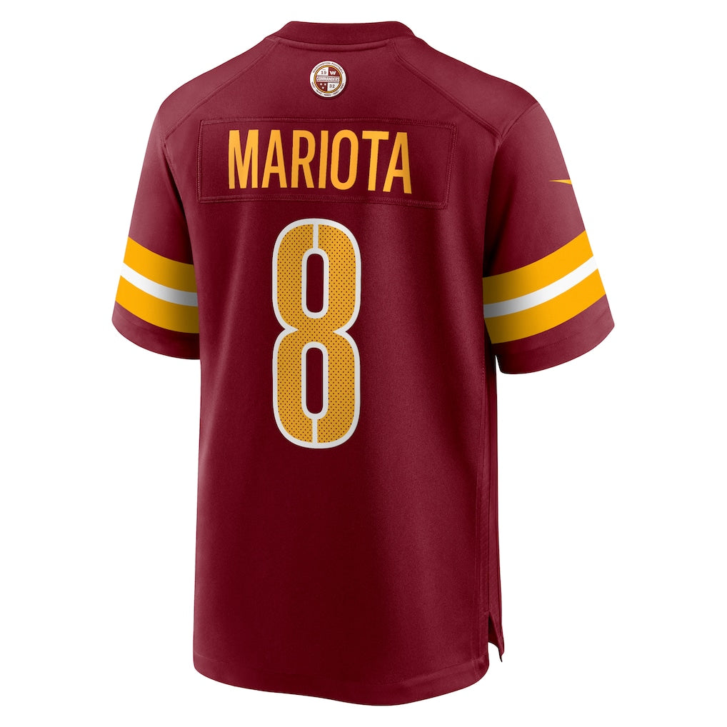 Kieara W.Commanders #8 Marcus Mariota Burgundy Team Game Jersey