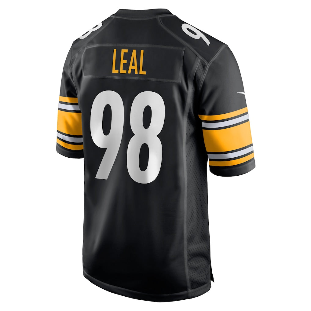 Kieara P.Steelers #98 DeMarvin Leal Black Game Player Jersey