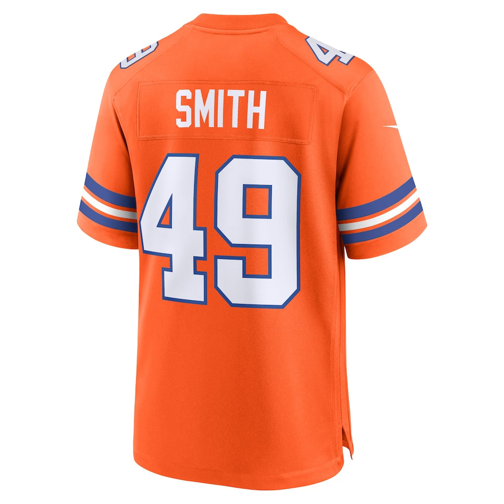 Kieara D.Broncos #49 Dennis Smith Orange Player Game Jersey