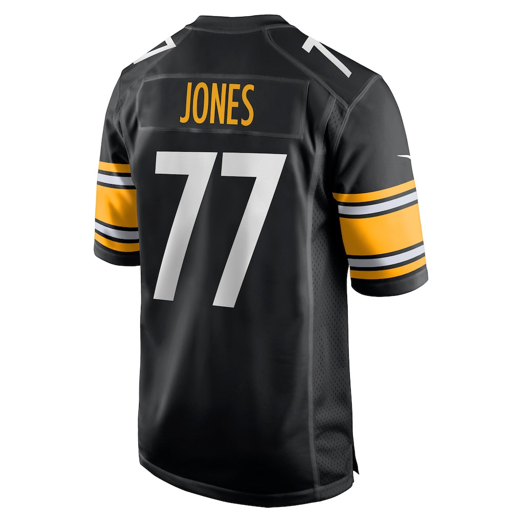 Kieara P.Steelers #77 Broderick Jones Black Game Jersey