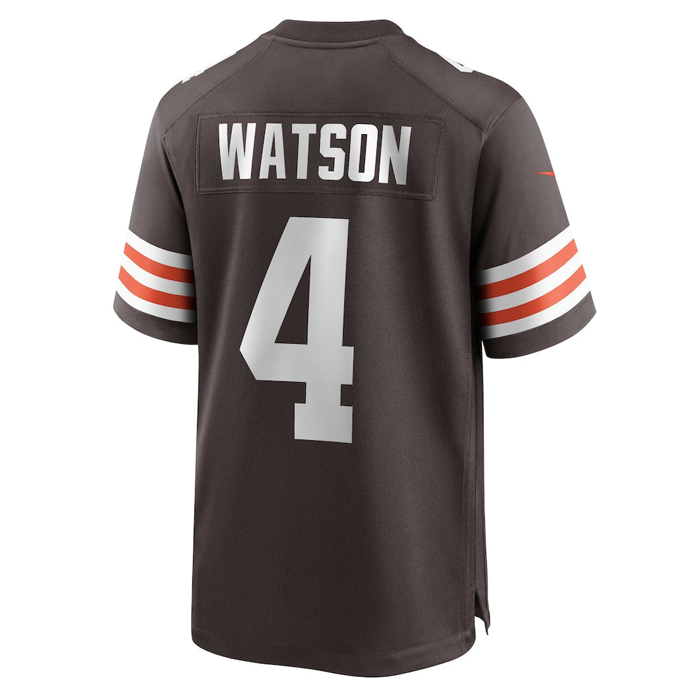 Kieara C.Browns #4 Deshaun Watson Brown Game Jersey