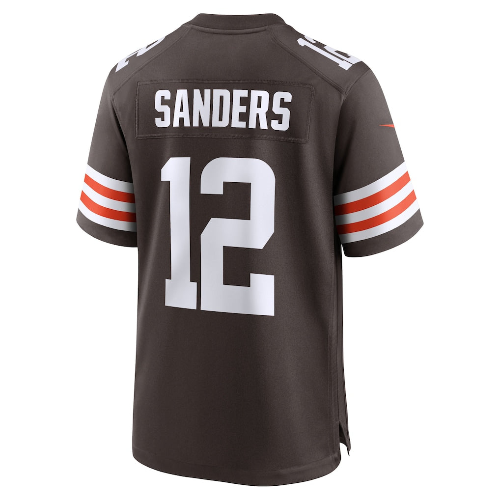 Kieara C.Browns #12 Shedeur Sanders Brown 2025 NFL Draft Game Jersey
