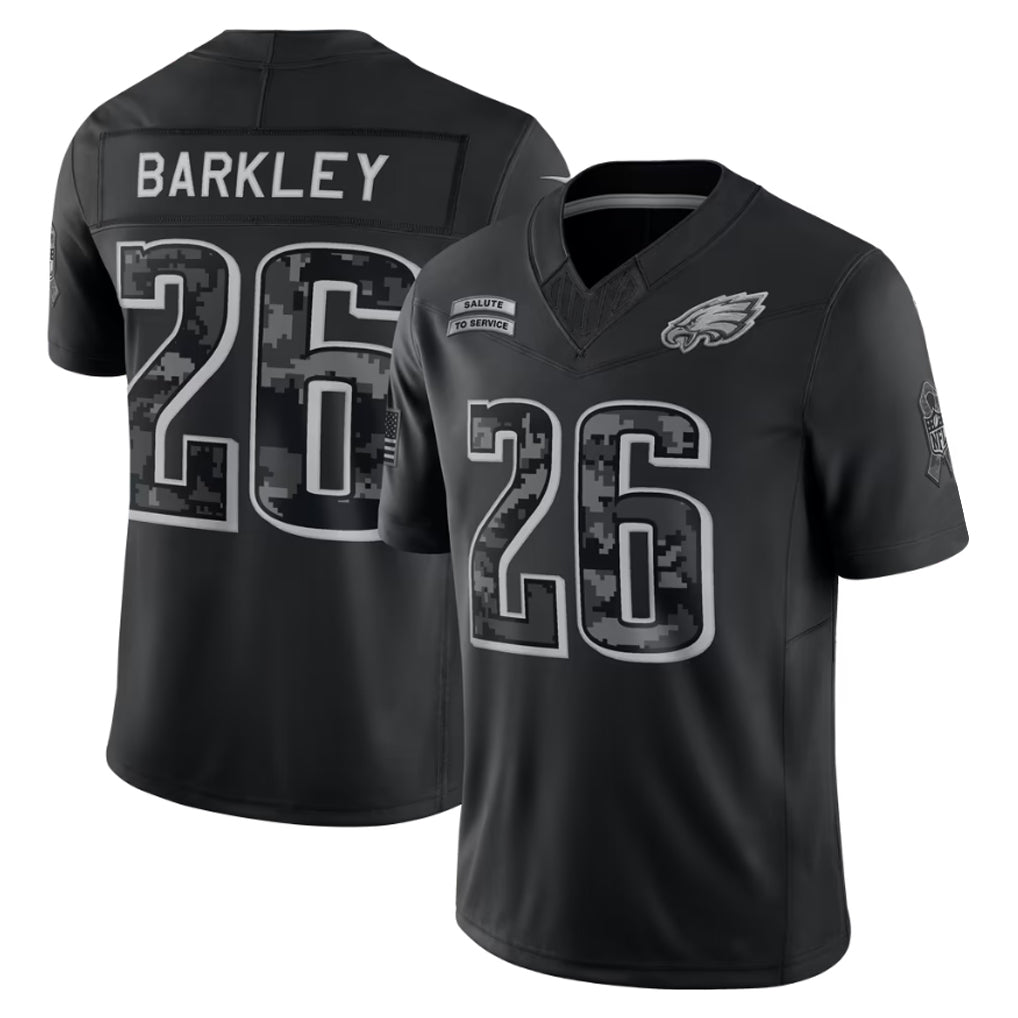 Kieara P.Eagles #26 Saquon Barkley Player Black Limited 2026 Salute to Service Home Game Stitched Jerseys