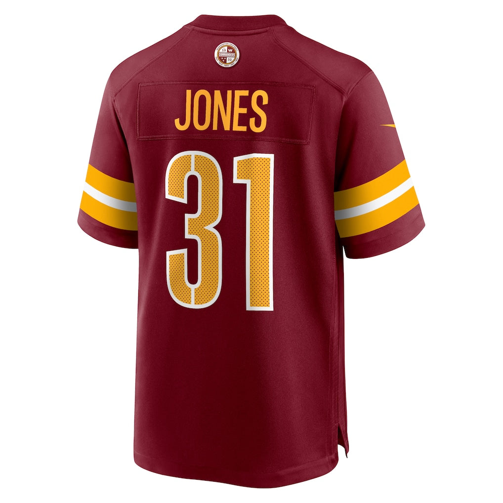 Kieara W.Commanders #31 Jonathan Jones Burgundy Team Game Jersey