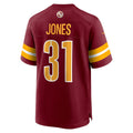 Kieara W.Commanders #31 Jonathan Jones Burgundy Team Game Jersey