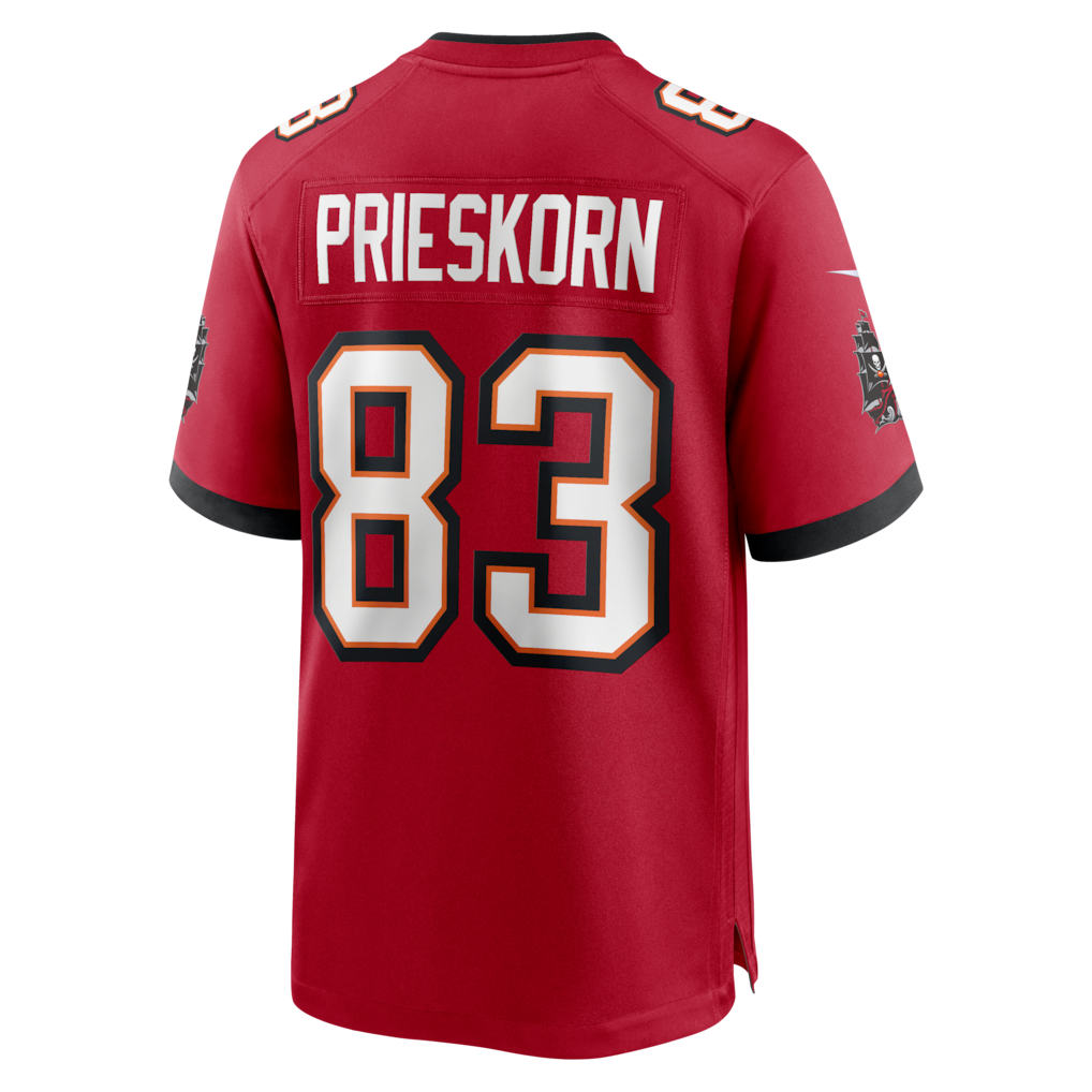 Kieara TB.Buccaneers #83 Caden Prieskorn Red Team Game Jersey