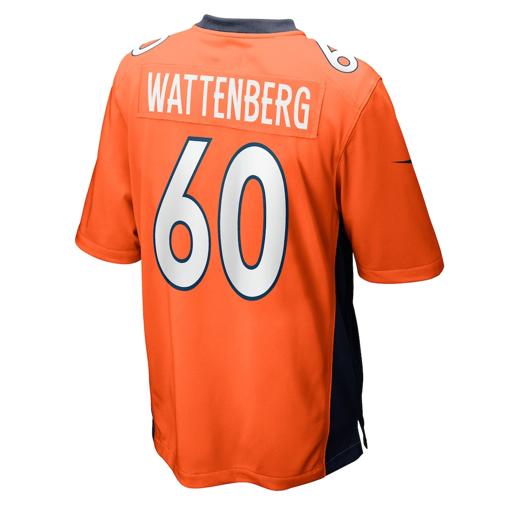 Kieara D.Broncos #60 Luke Wattenberg Orange Game Player Jersey