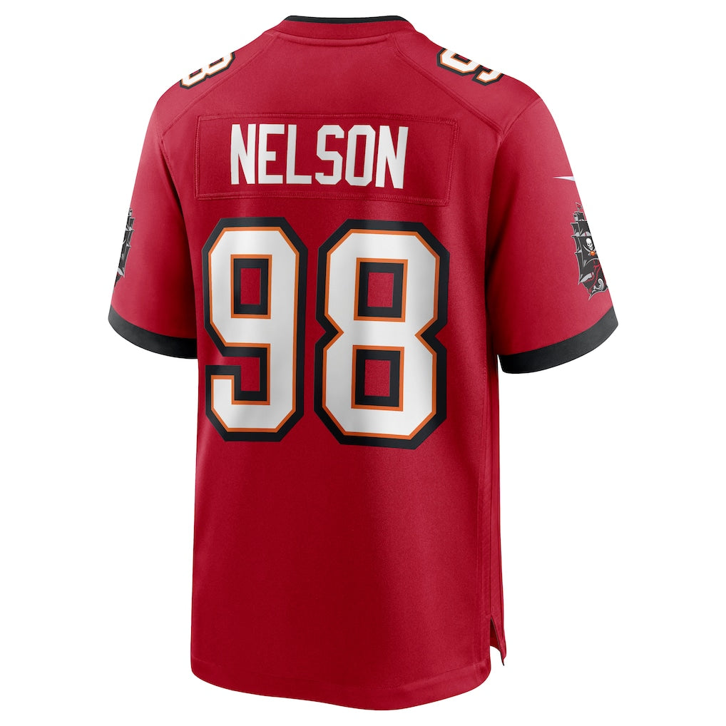 Kieara TB.Buccaneers #98 Anthony Nelson Red Game Jersey