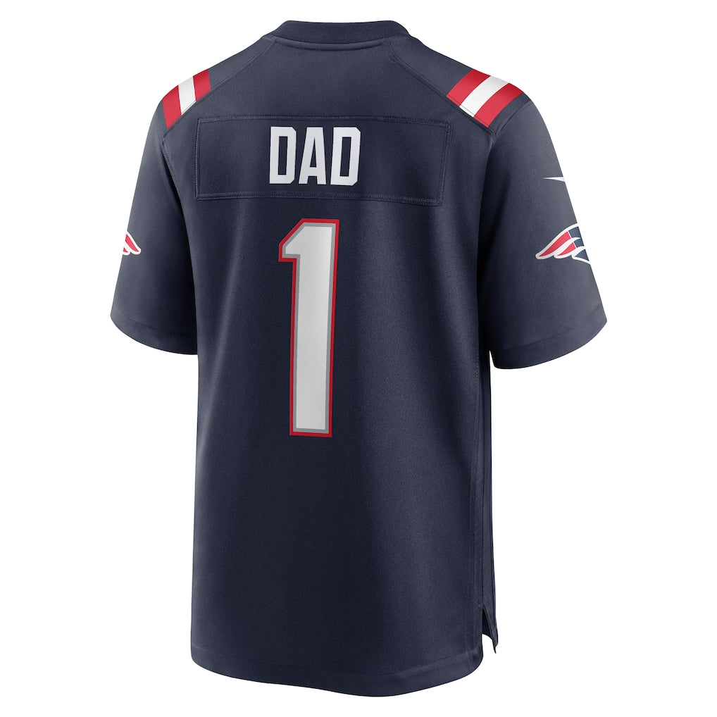 Kieara NE.Patriots #1 Dad Navy Game Jersey