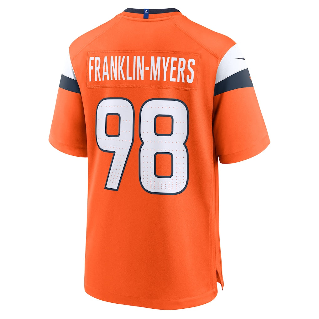 Kieara D.Broncos #98 John Franklin-Myers Orange Team Game Jersey
