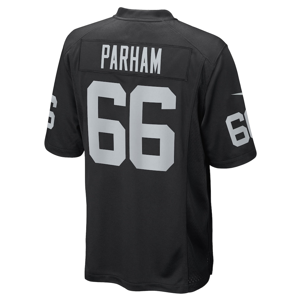 Kieara LV.Raiders #66 Dylan Parham Black Game Player Jersey
