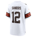 Kieara C.Browns #12 Shedeur Sanders White 2025 NFL Draft Game Jersey