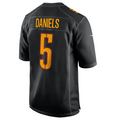 Kieara #5 Jayden Daniels Player W.Commanders Carbon Black Fashion Stitched Jersey