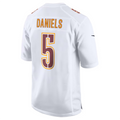Kieara #5 Jayden Daniels Player W.Commanders Tundra White Fashion Stitched Jersey