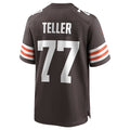 Kieara C.Browns #77 Wyatt Teller Brown Game Jersey