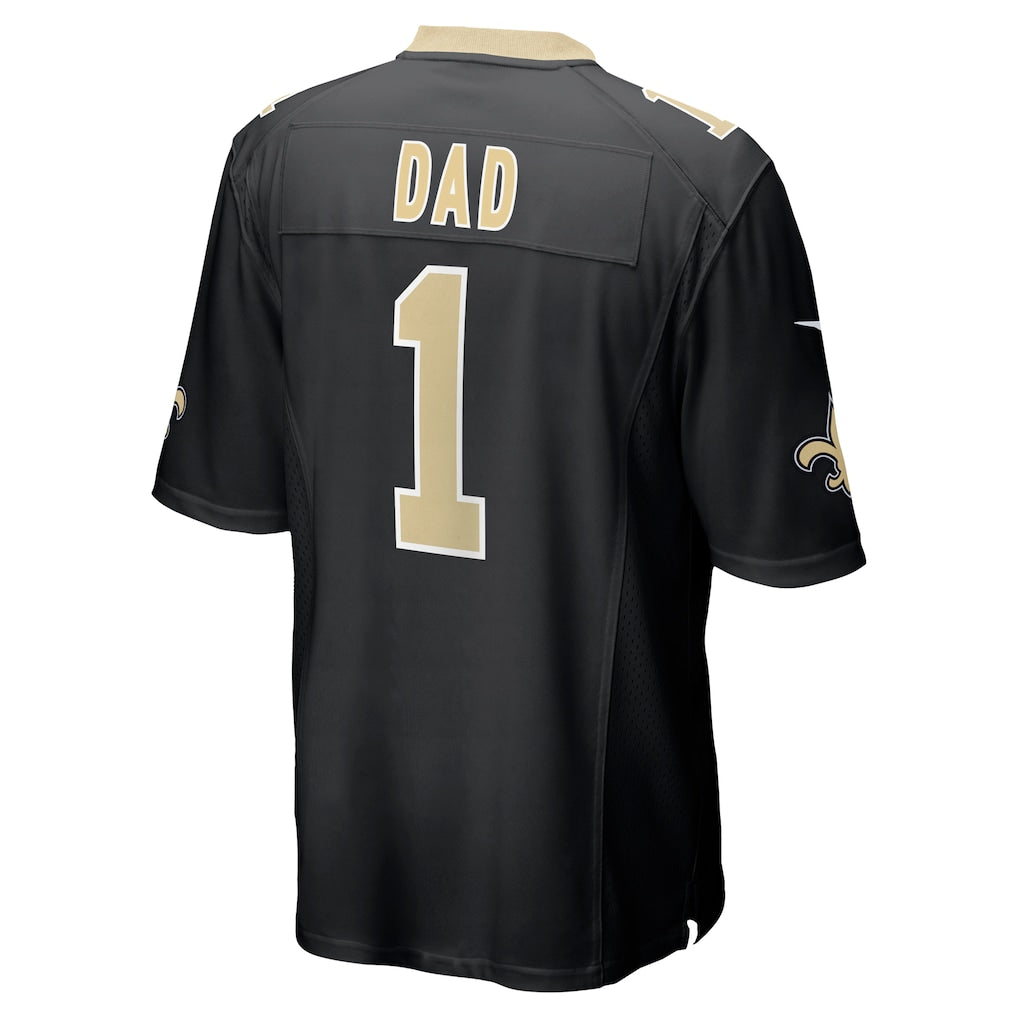 Kieara NO.Saints #1 Dad Black Game Jersey