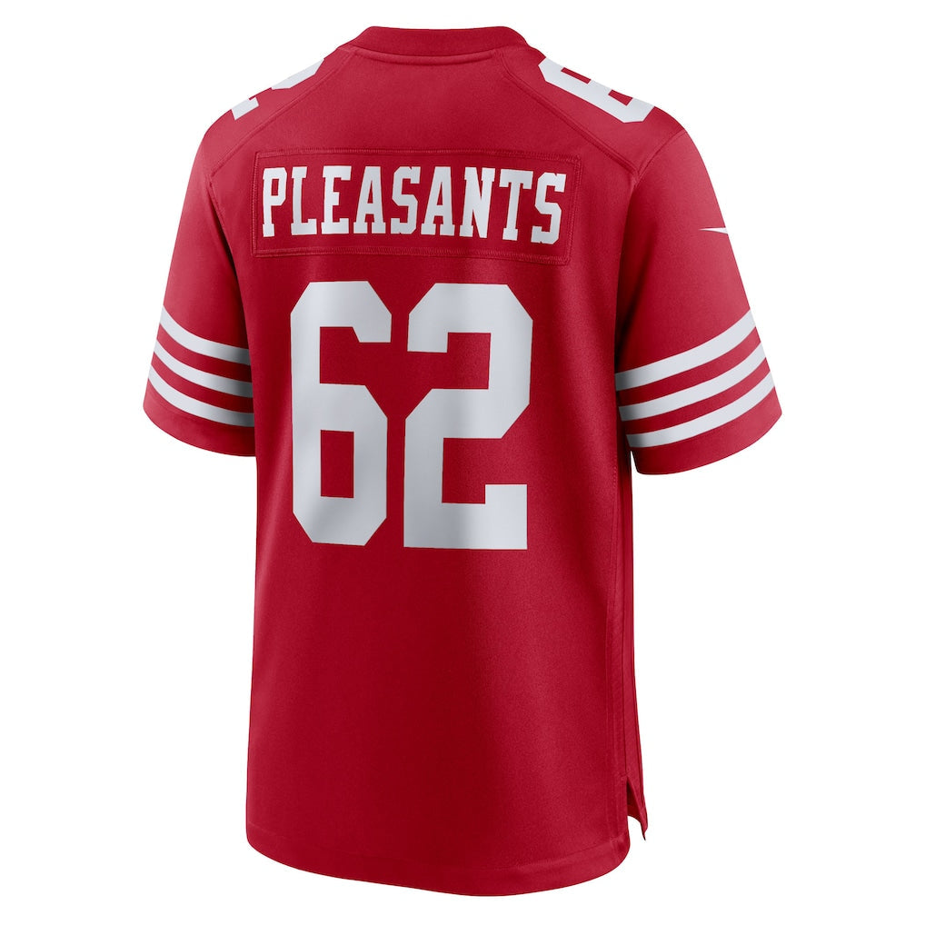 Kieara SF.49ers #62 Austen Pleasants Scarlet Team Game Jersey