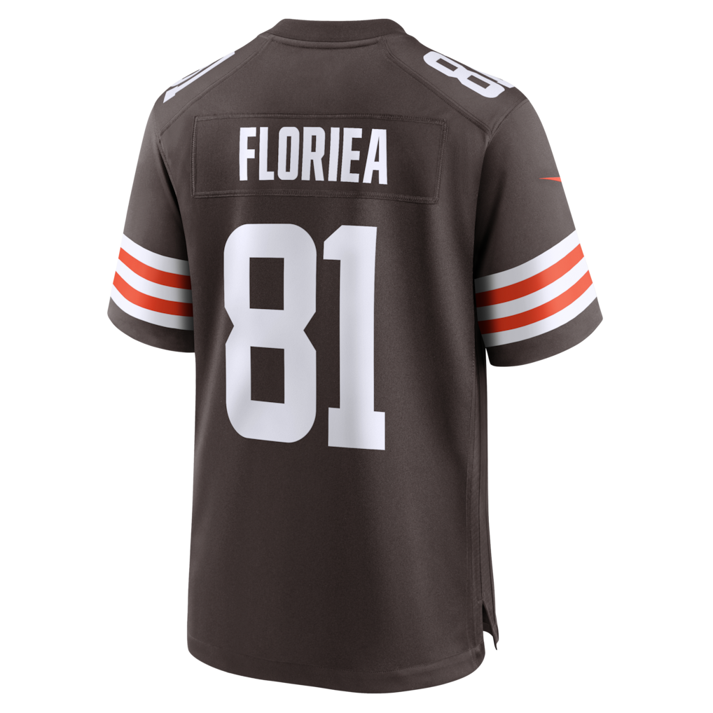 Kieara C.Browns #81 Luke Floriea Brown Team Game Jersey