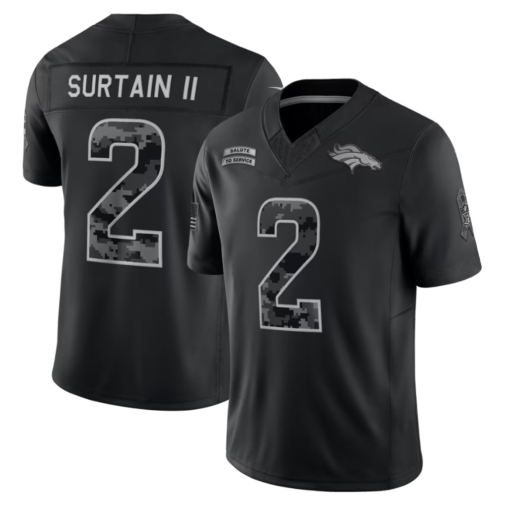 Kieara D.Broncos #2 Patrick Surtain II Player Black Limited 2026 Salute to Service Home Game Stitched Jerseys