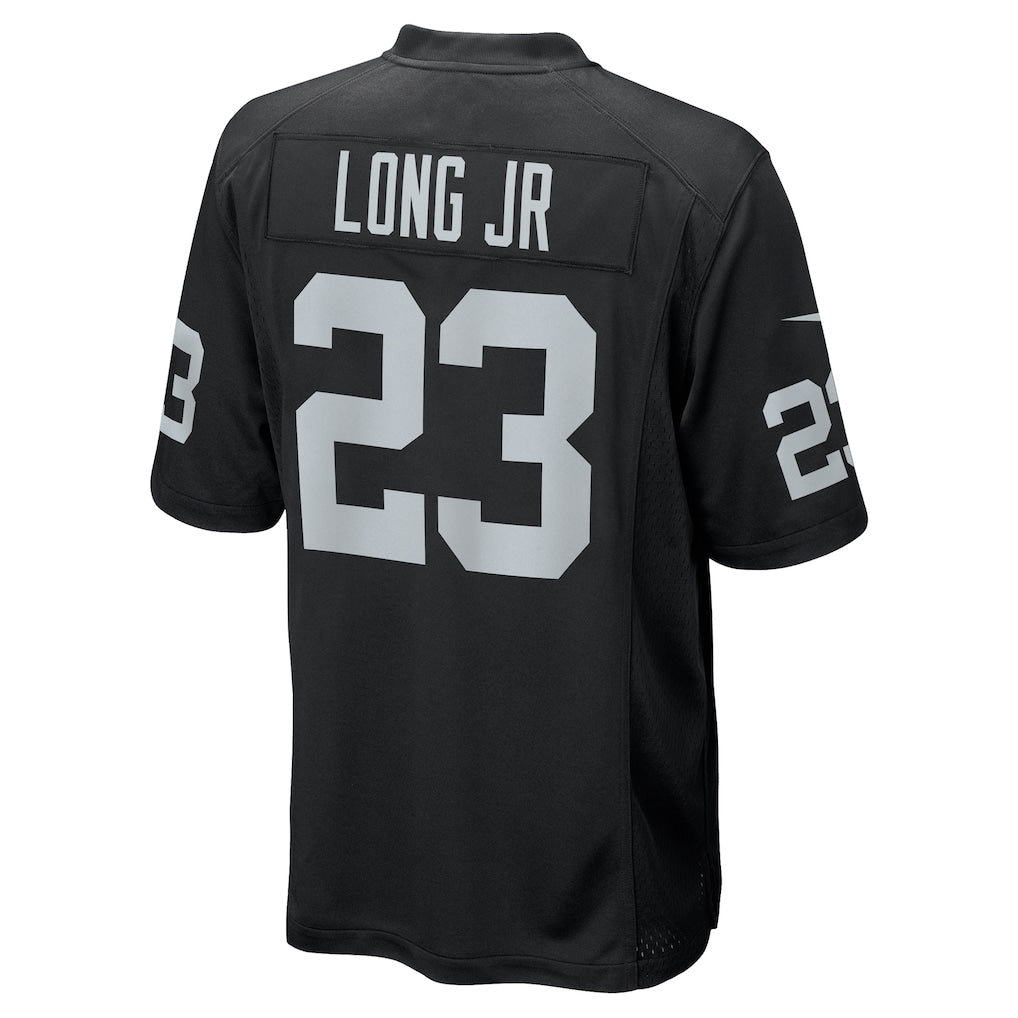 Kieara LV.Raiders #23 David Long Jr. Black Team Game Jersey
