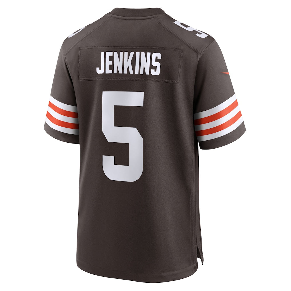 Kieara C.Browns #5 Rayshawn Jenkins Brown Team Game Jersey