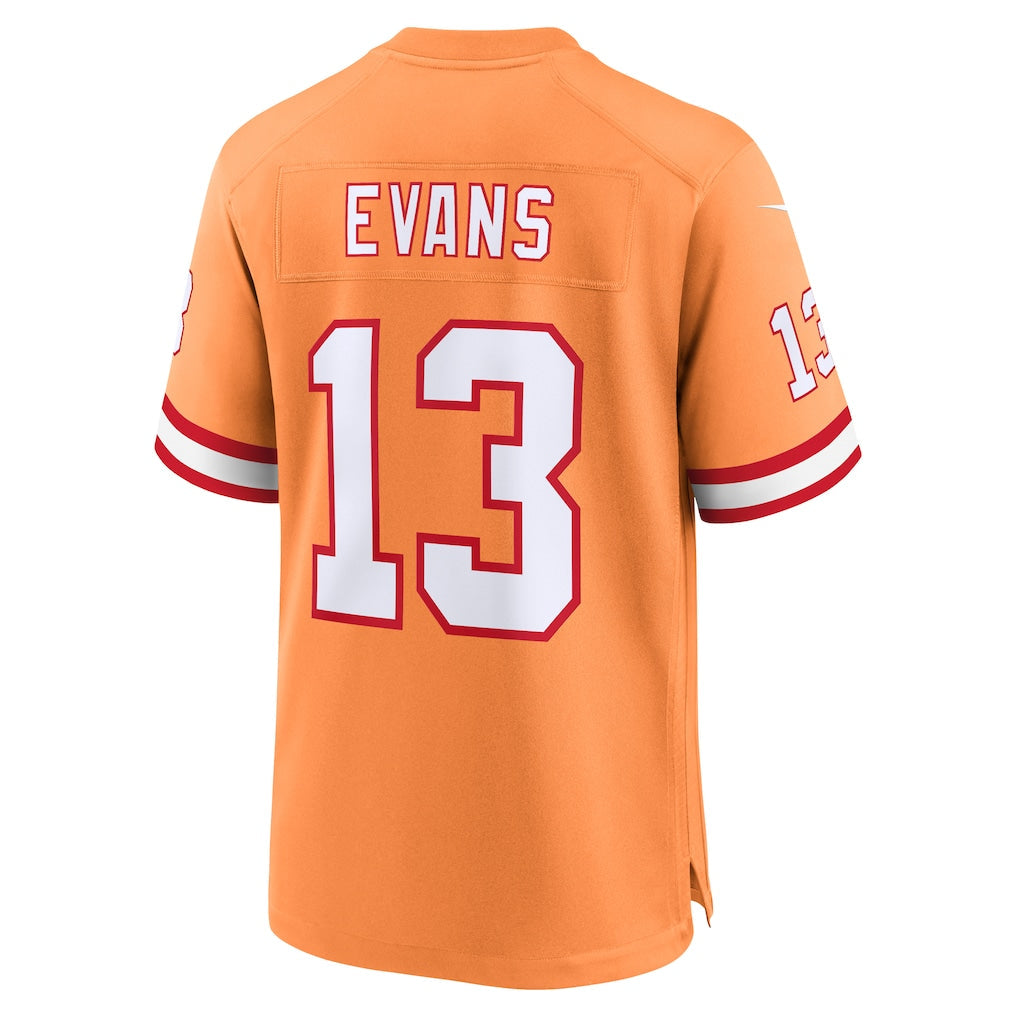 Kieara TB.Buccaneers #13 Mike Evans Orange Throwback Game Jersey