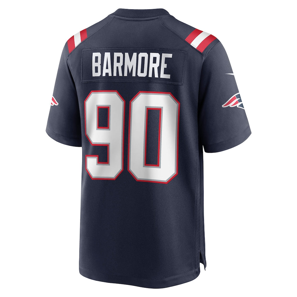 Kieara NE.Patriots #90 Christian Barmore Navy Game Player Jersey