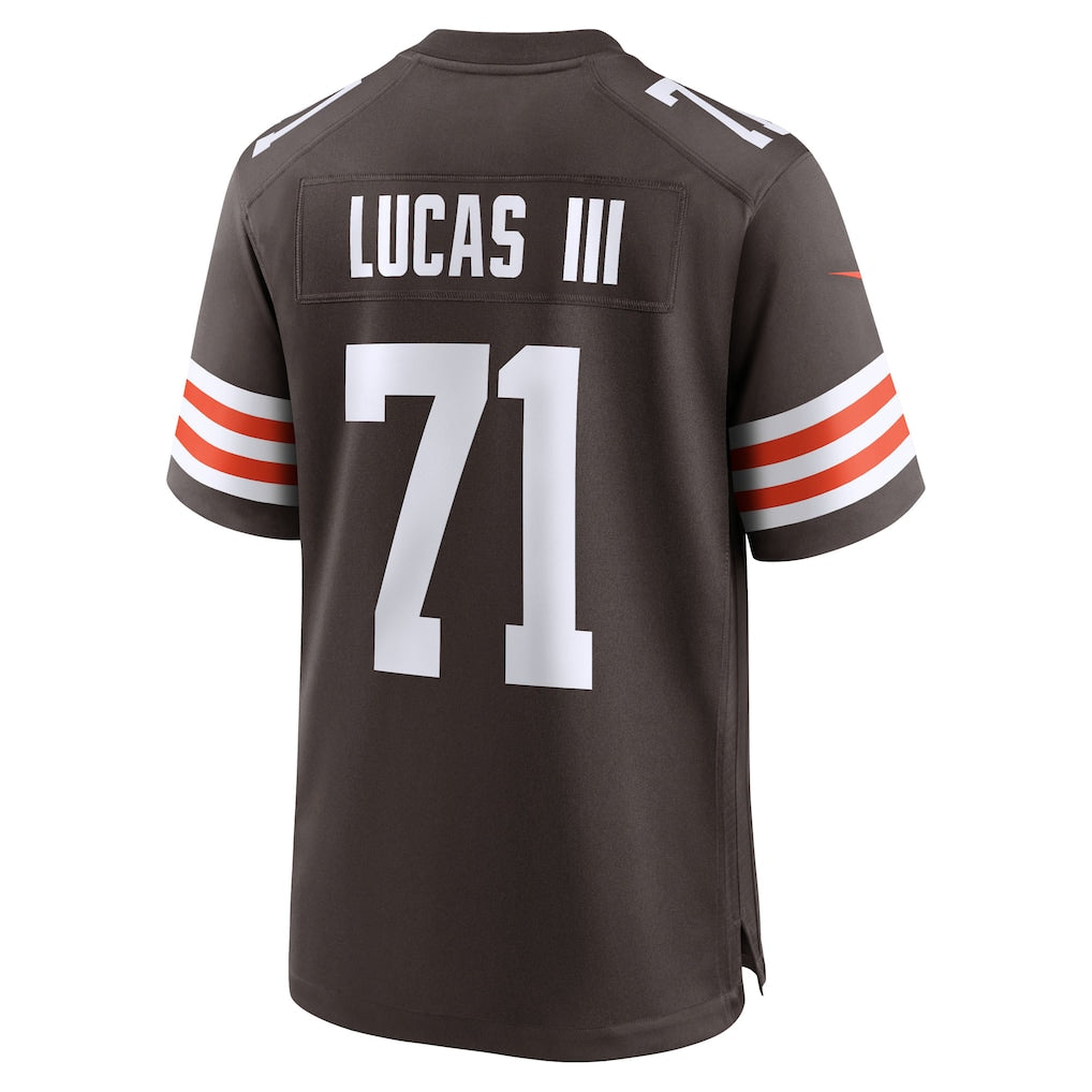 Kieara C.Browns #71 Cornelius Lucas Brown Team Game Jersey
